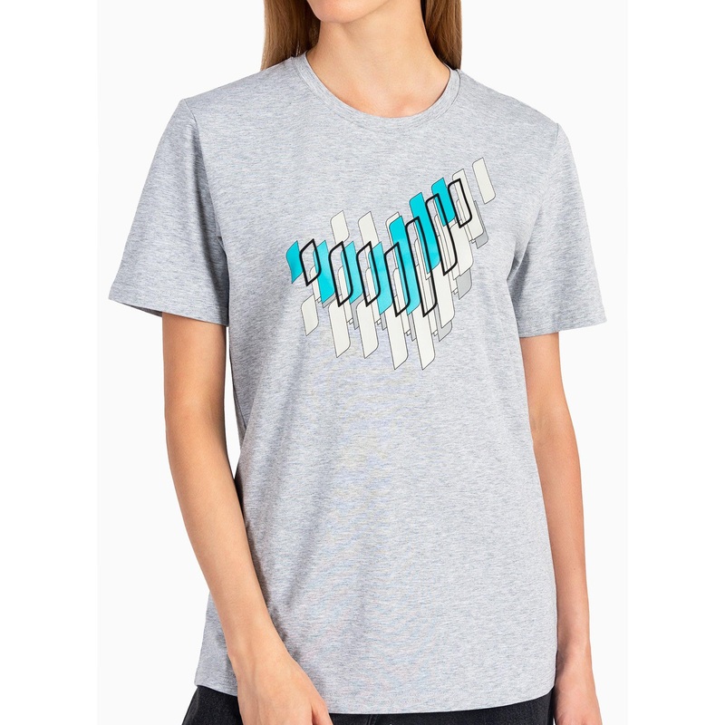 THE EMIRATES NATION Unisex 3D Logo Graphic Tee Extra Large - Metal Grey