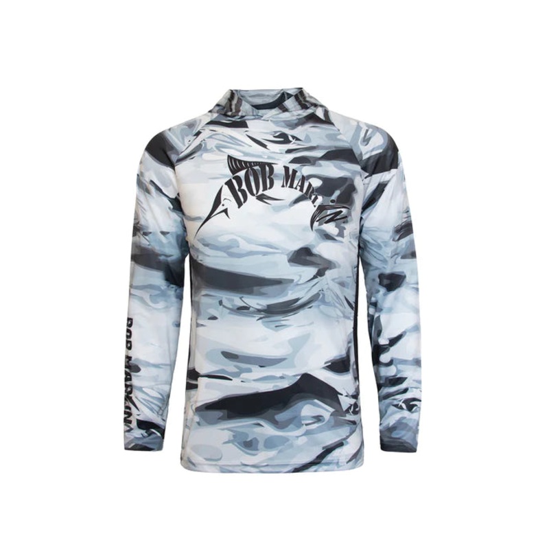BOB MARLIN GEAR Men's Performance Hoody Storm Size - Small- Grey