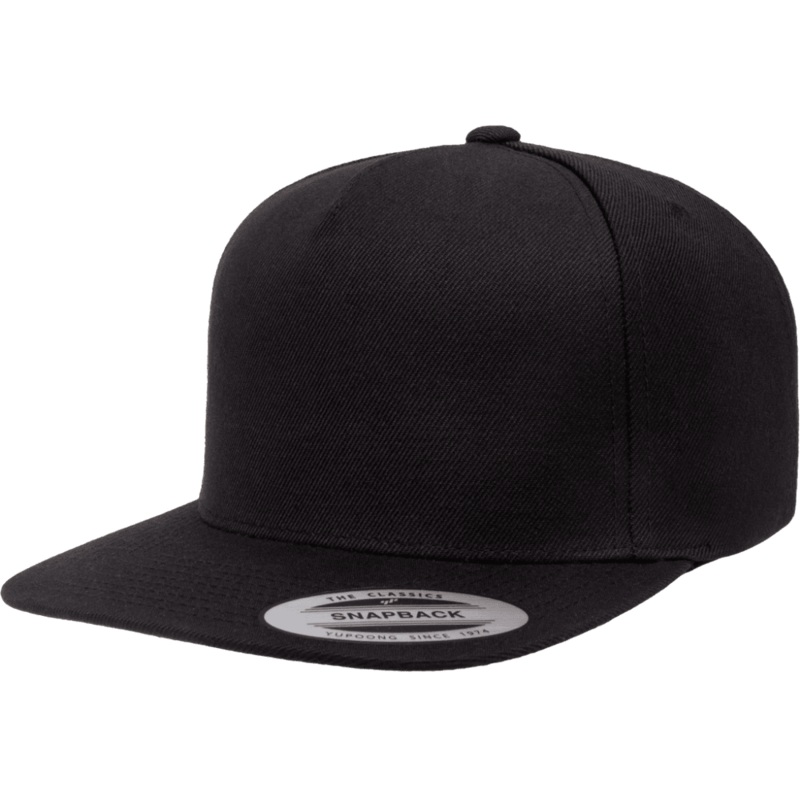 FLEXFIT YP Classics Premium 5-Panel Snapback Cap - Black