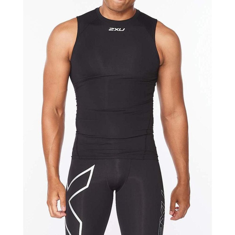 2XU Men's Core Compression Sleeveless - Black/Black Reflective