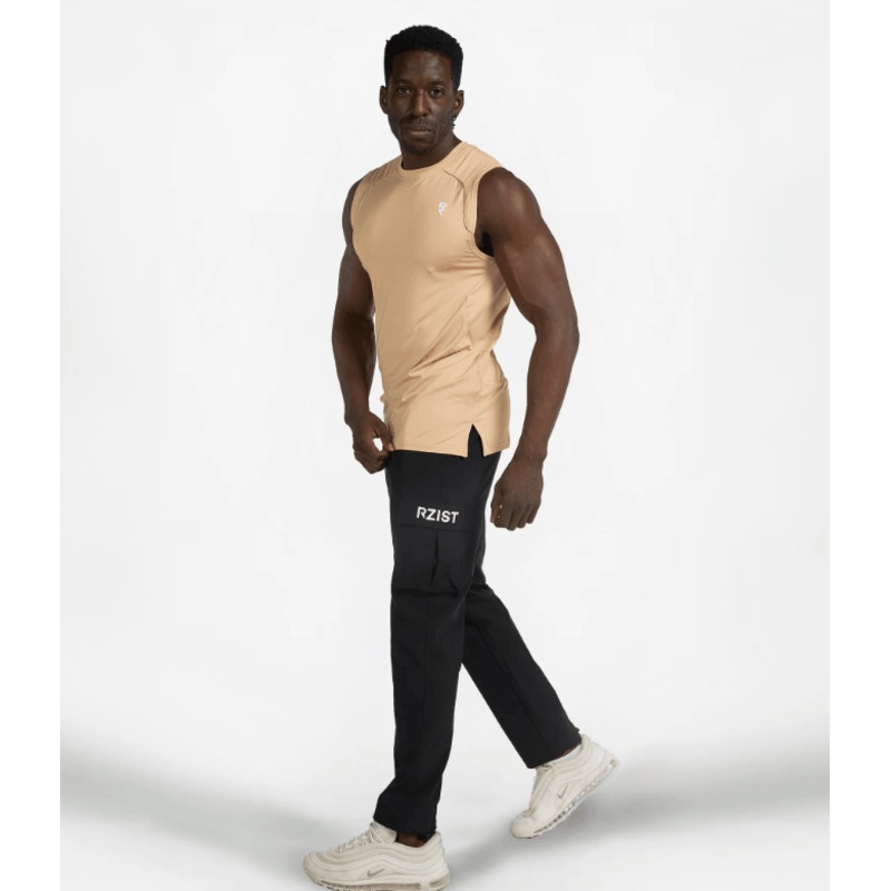 RZIST Men's Sleeveless Performance T- Shirt - Pastel Yellow
