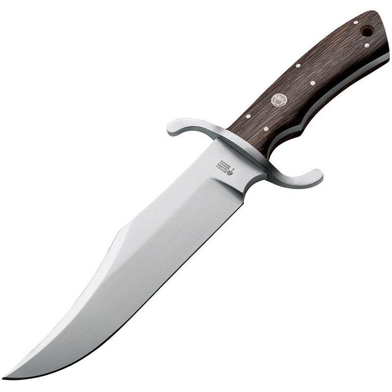 Boker Bowie Fixed Blade Knife Oak Wood Bohler N690 Stainless w/ Sheath 121547