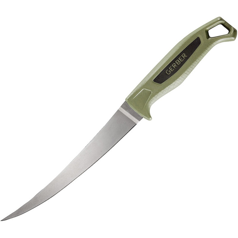 Gerber Ceviche Fixed Blade Knife Green Polypropylene 7" Fillet Point 4132