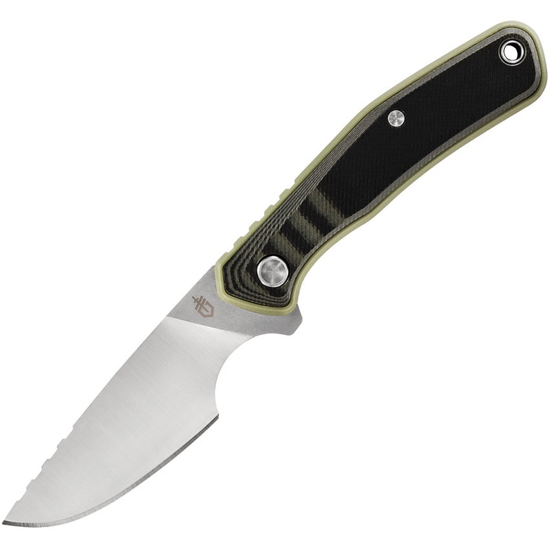 Gerber Downwind Caper Fixed Blade Knife Black/Green G10 Stainless Clip Pt 1821