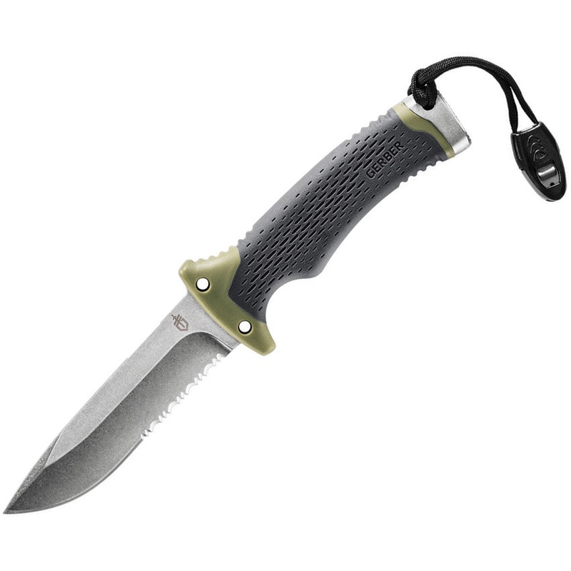 Gerber Ultimate Fixed Blade Knife Green/Black Nylon Stainless Drop Point 1829