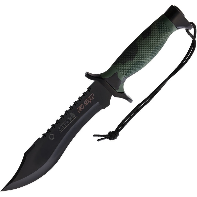 Aitor Oso Fixed Blade Knife Green/Black Camo Polymer Stainless Clip Pt 16010C