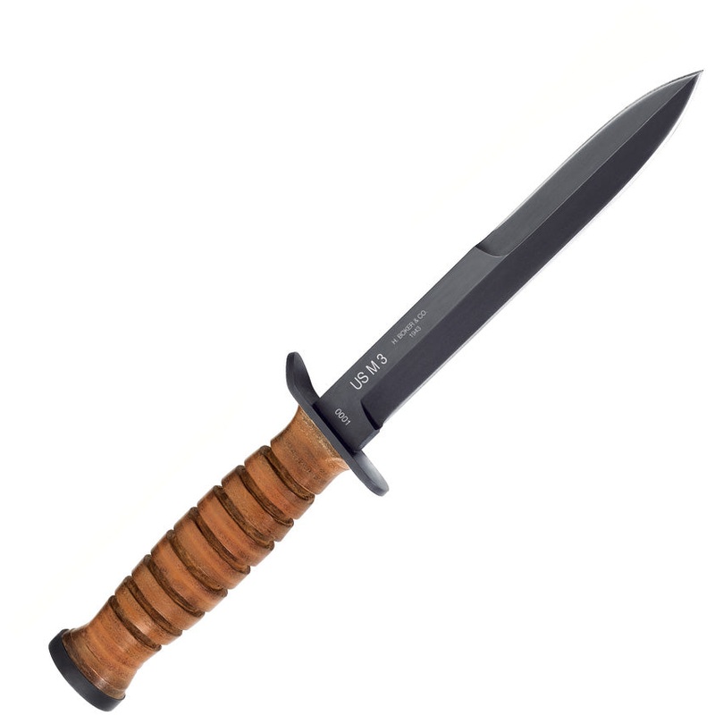 Boker Plus M3 Trench Knife 2.0 Fixed Blade Knife Leather Carbon Steel 02BO048