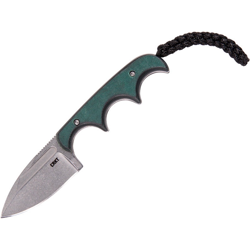 CRKT Minimalist Spear Point Fixed Blade Knife Green Resin 8Cr13MoV Steel 2396