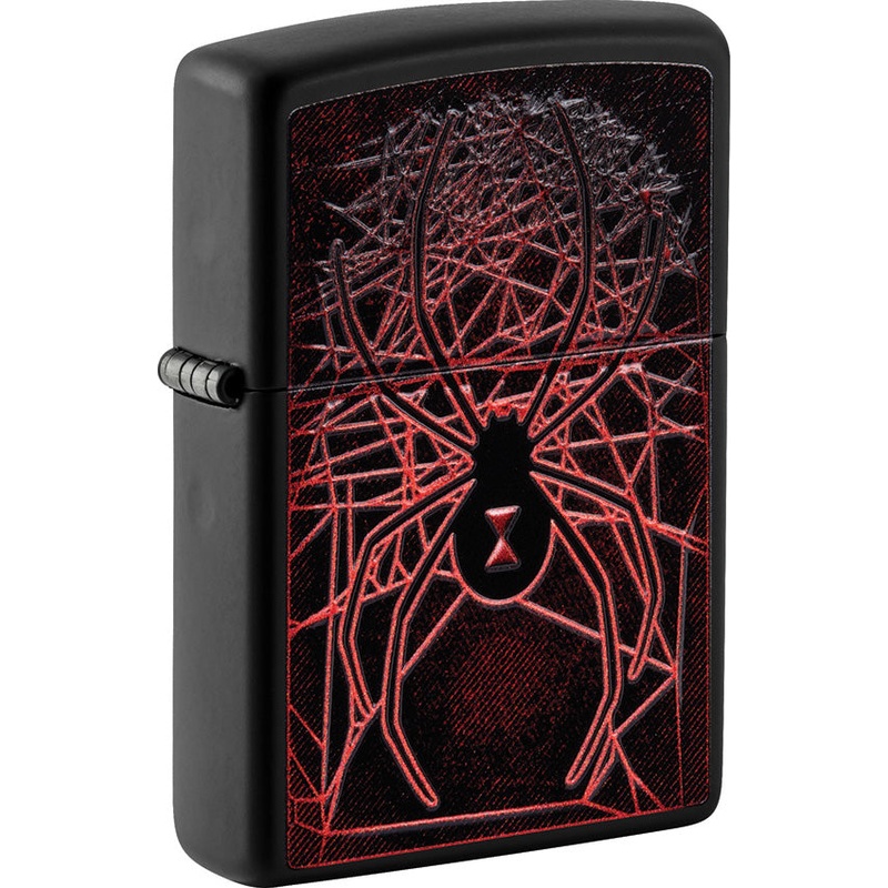 Zippo Black Widow Black/Red Matte 2.25" Pocket Lighter Windproof 71874