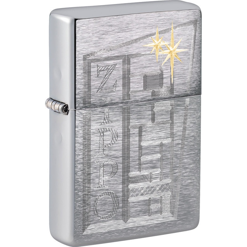 Zippo Retro Design Brushed Chrome Windless USA Made Lighter 71883
