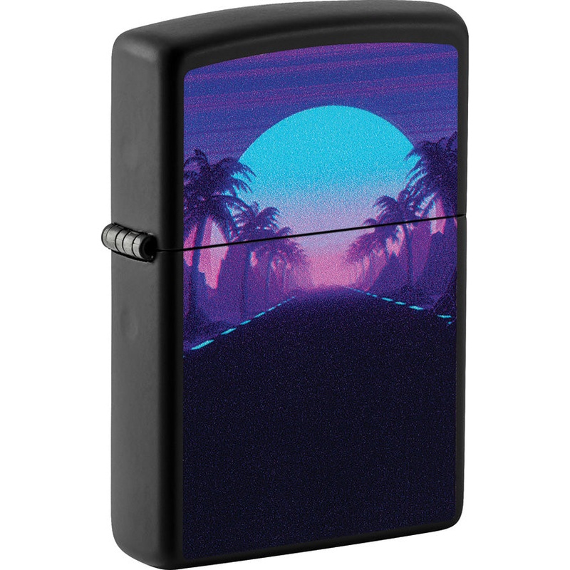 Zippo Sunset Design Black Light Pocket Lighter Black Matte Windproof 71893