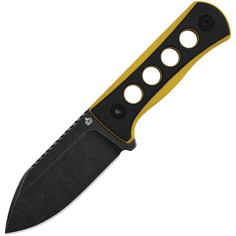 QSP Knife Canary Fixed Blade Neck Knife Yellow & Black G10 14C28N 141A2