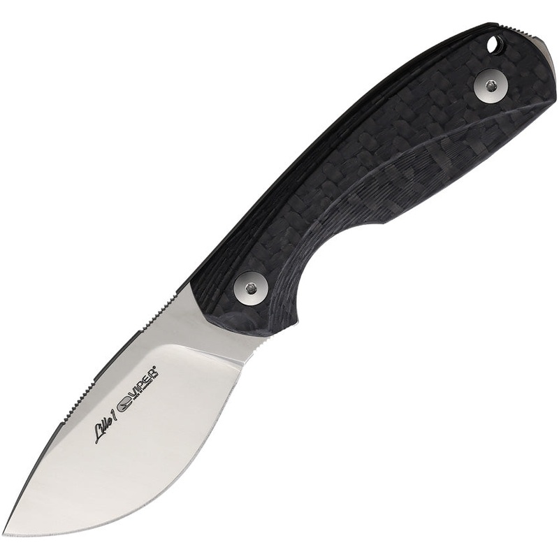 Viper Lille 1 Black Carbon Fiber ELMAX Steel Drop Point Fixed Blade Knife 4022FC