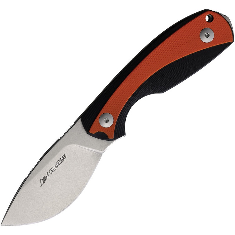 Viper Lille 1 Black & Orange G10 ELMAX Steel Drop Pt Fixed Blade Knife 4022GBO