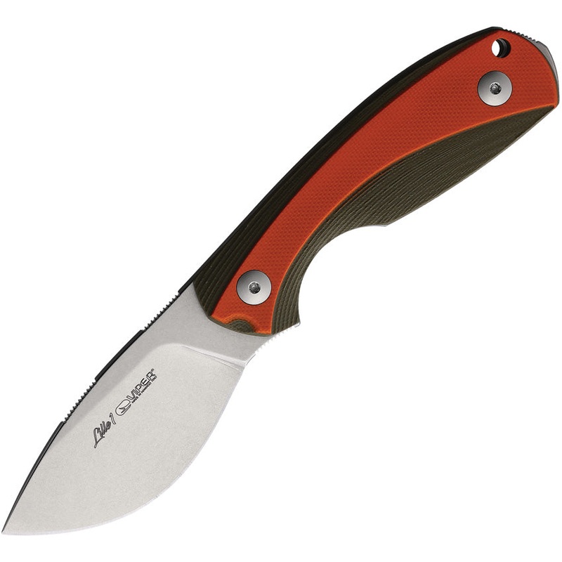 Viper Lille 1 Orange & Green G10 ELMAX Steel Drop Pt Fixed Blade Knife 4022GGO