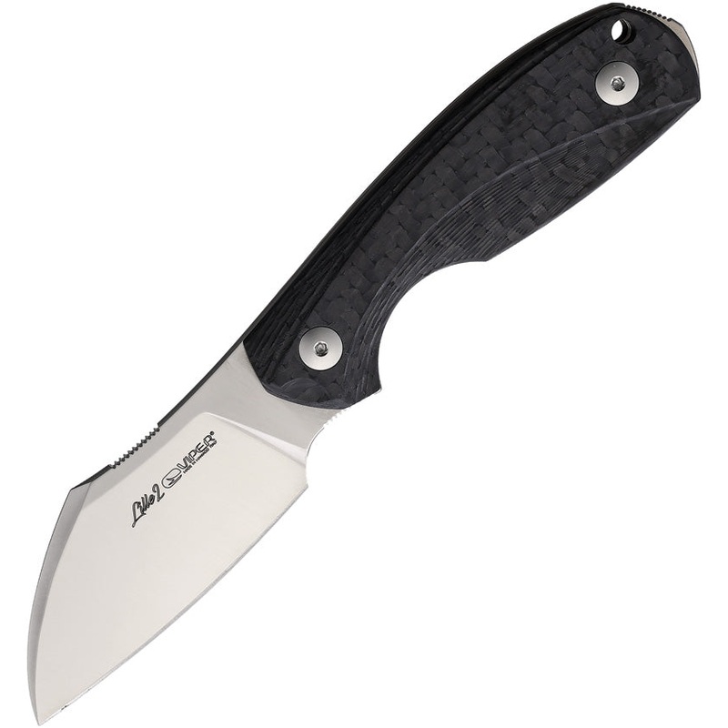 Viper Lille 2 Black Carbon Fiber ELMAX Steel Sheepsfoot Fixed Blade Knife 4024FC