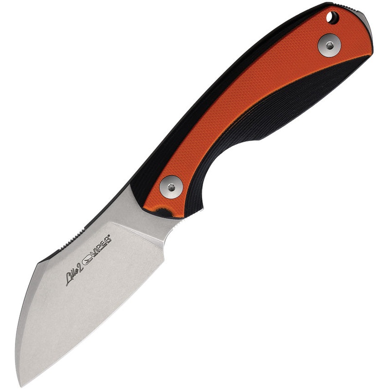 Viper Lille 2 Black & Org G10 ELMAX Steel Sheepsfoot Fixed Blade Knife 4024GBO