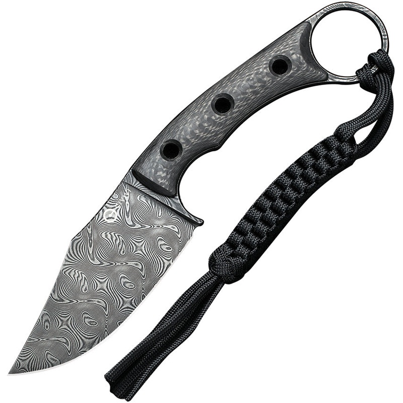 Civivi Midwatch Carbon Fiber Damascus Fixed Blade Knife w/ Sheath 20059BDS1