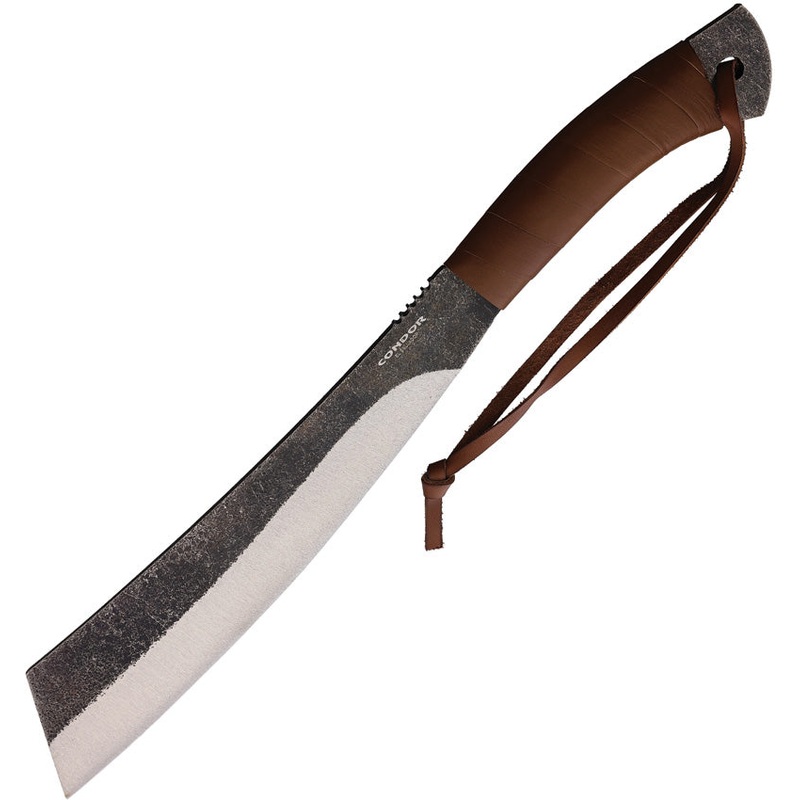 Condor Impossible Machete Leather Wrapped 1075HC Fixed Blade Knife 3957108HC