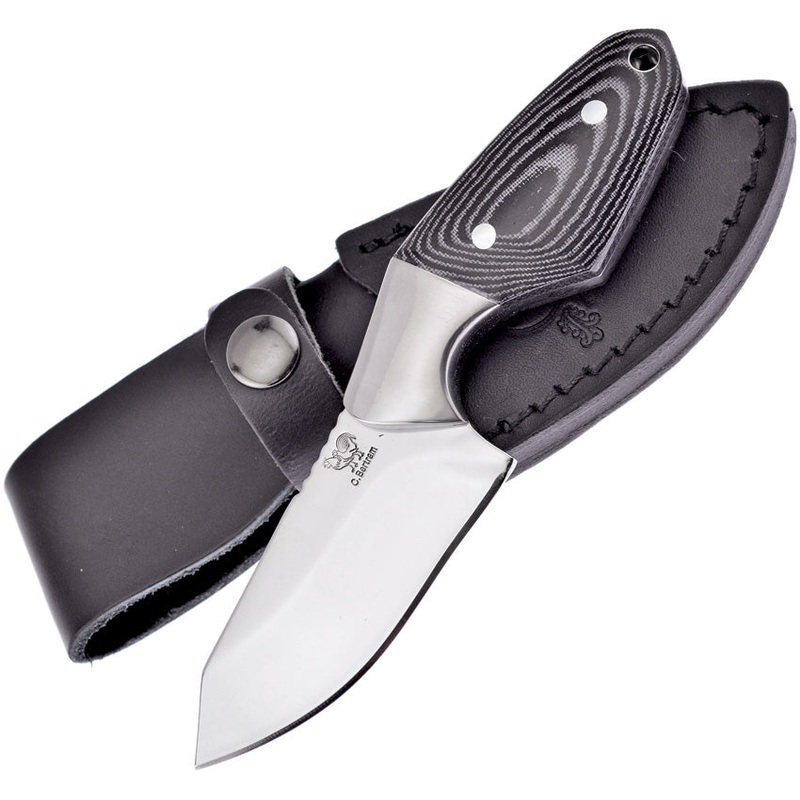 Hen & Rooster Black Pakkawood Stainless Fixed Blade Knife w/ Belt Sheath 013M