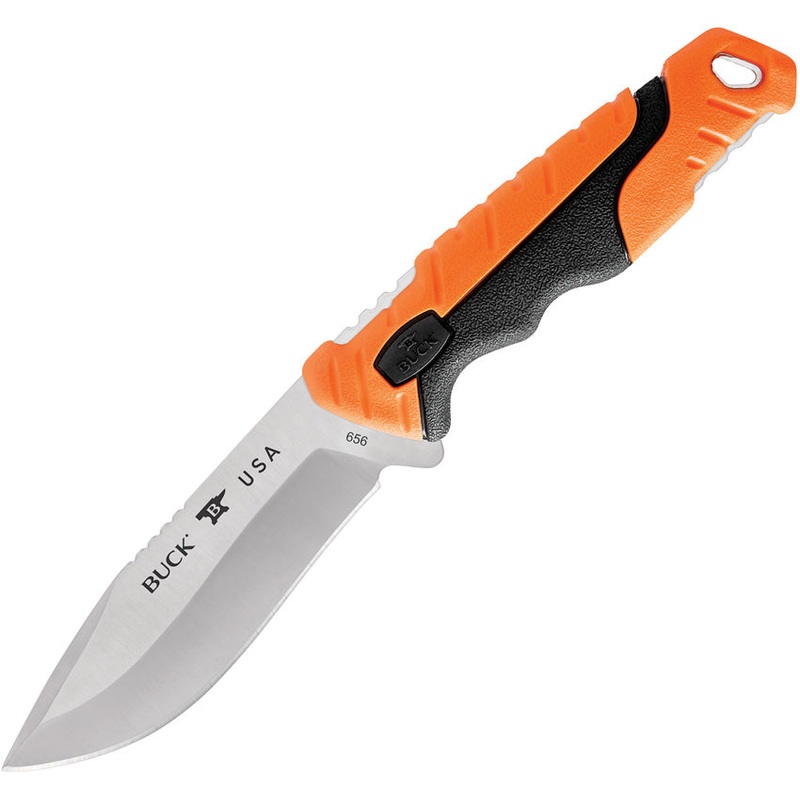 Buck Pursuit Pro Black & Orange GFN S35VN Drop Point Fixed Blade Knife w/ Sheath 656ORS