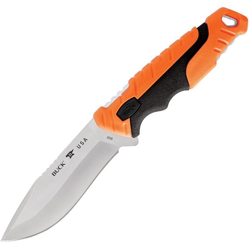 Buck Pursuit Pro Black & Orange GFN S35VN Drop Point Fixed Blade Knife w/ Sheath 658ORS