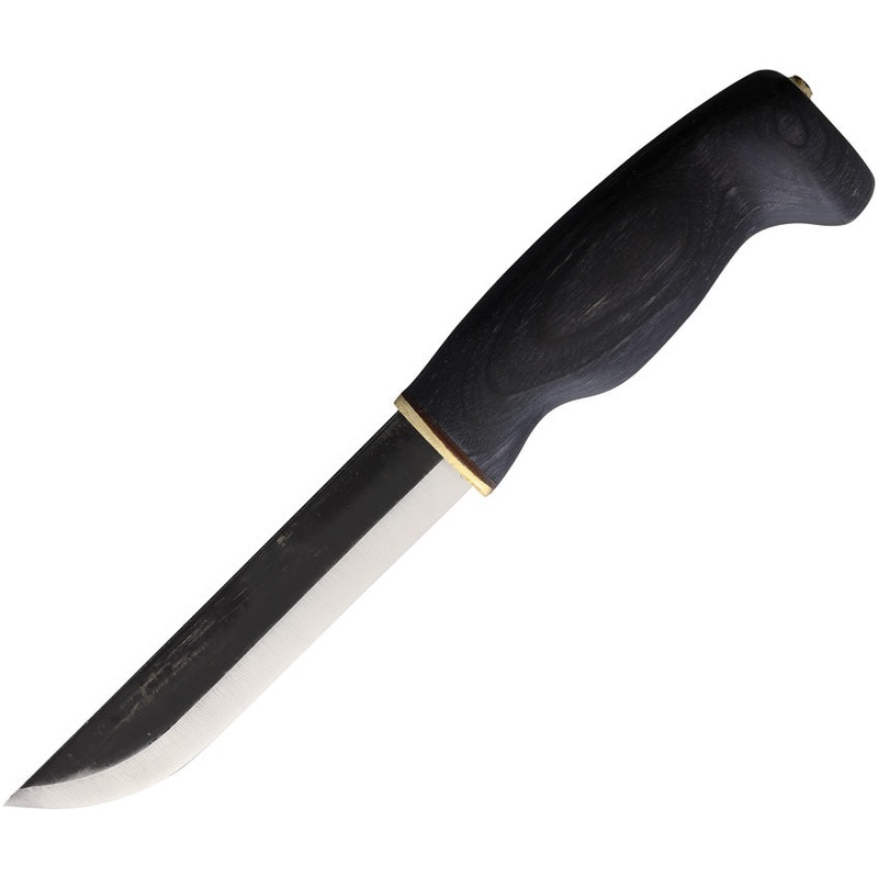 Wood Jewel Bearleuku Black Plywood Carbon Steel Clip Pt Fixed Blade Knife 23KLMU