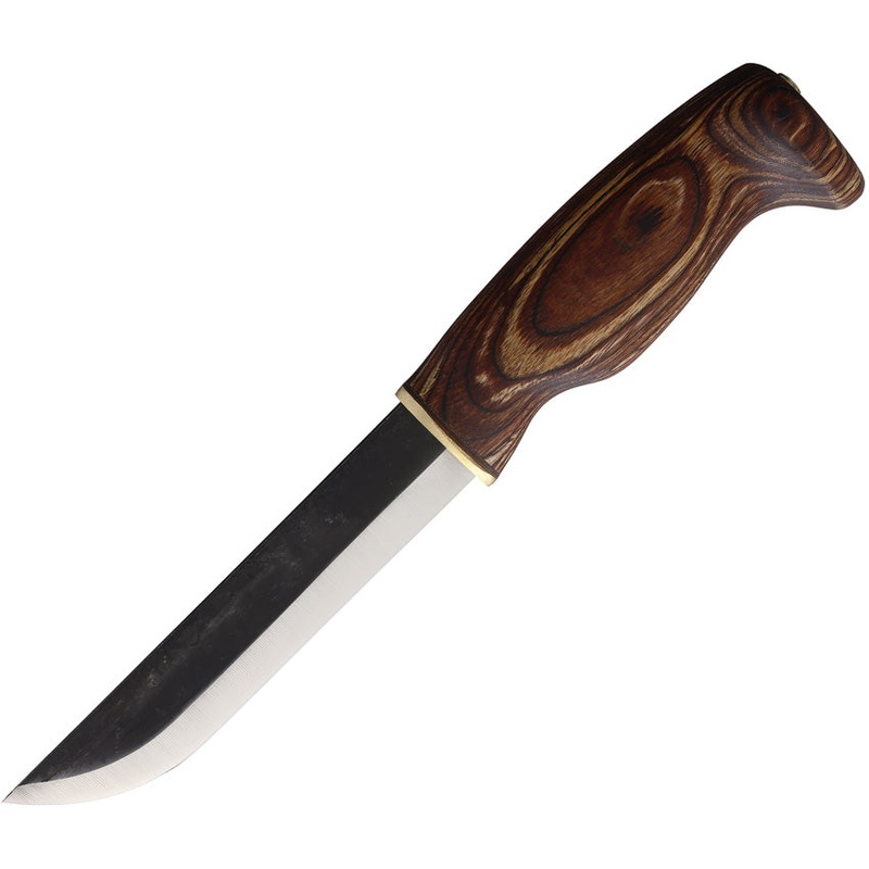 Wood Jewel Bearleuku Brown Plywood Carbon Steel Clip Pt Fixed Blade Knife 23KLRU