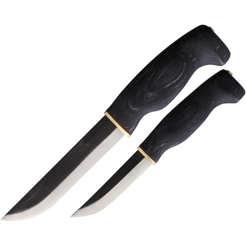 Wood Jewel Big Double Black Plywood Fixed Blade Knife w/ Sheath 2pc Set 23KIMU   - On Sale