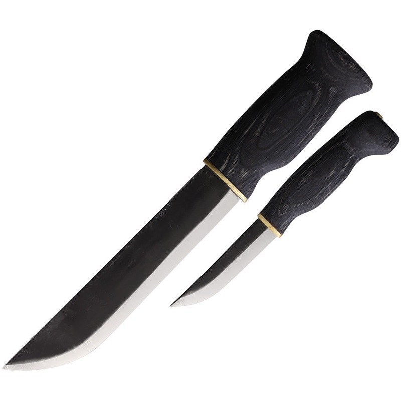 Wood Jewel Big Double Black Plywood Fixed Blade Knife w/ Sheath 2pc Set 23LLMU