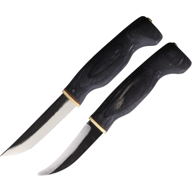 Wood Jewel Black Plywood Carbon Steel Fixed Blade Knife w/ Sheath 2pc set 23AVKM   - On Sale