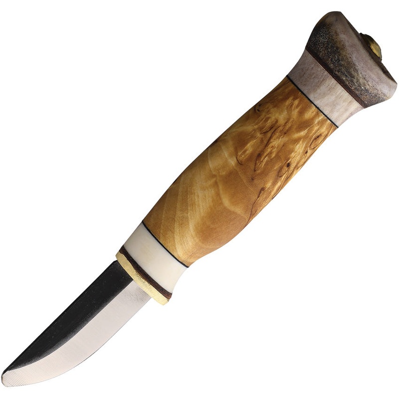 Wood Jewel Child's Curly Birch Wood Carbon Steel Blunt Tip Fixed Blade Knife 23L   - On Sale
