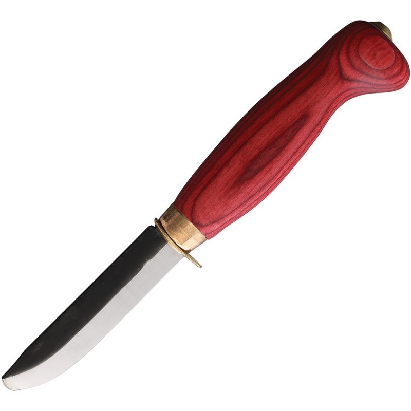 Wood Jewel Child's First Red Plywood Carbon Steel Blunt Fixed Blade Knife 23PPR   - On Sale