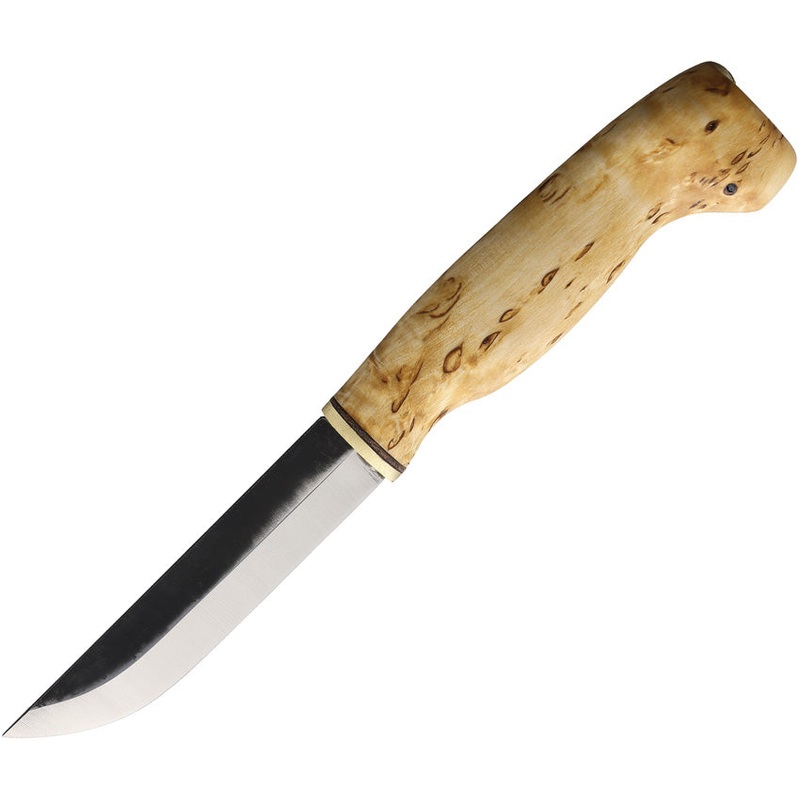 Wood Jewel Curly Birch Wood Carbon Steel Fixed Blade Knife w/ Sheath 23VISA10