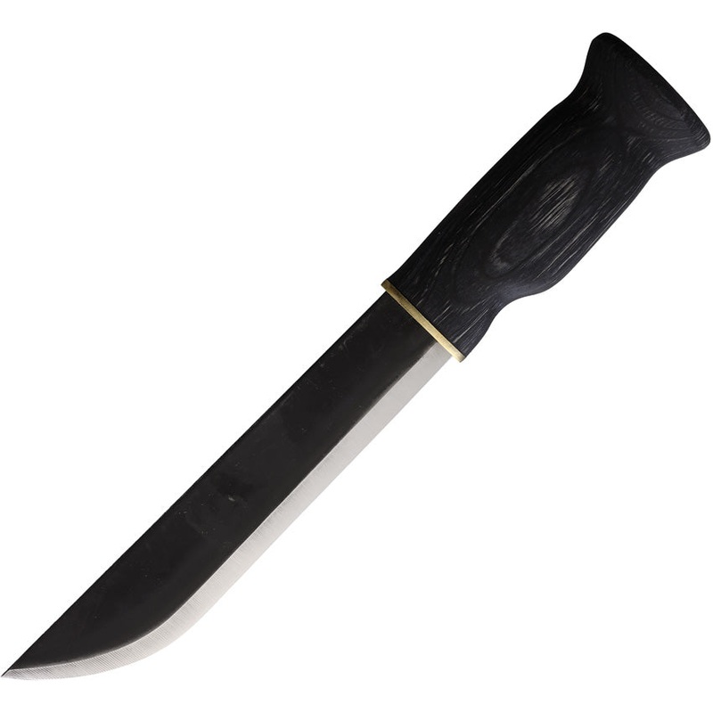 Wood Jewel Leuku Bowie Black Plywood Carbon Steel Fixed Blade Knife 23LEMU
