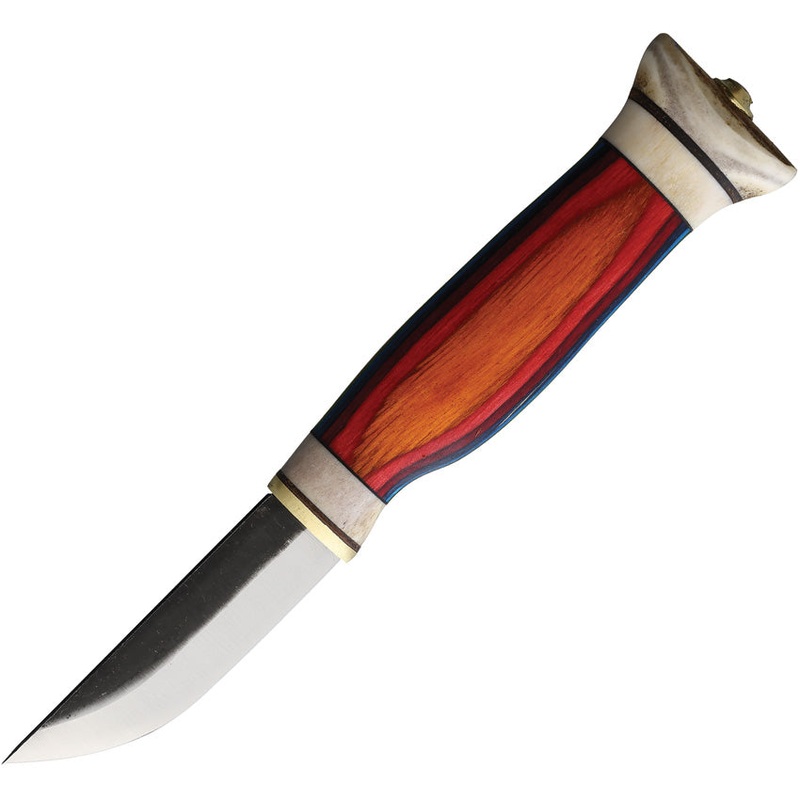 Wood Jewel Northern Lights Multi-Color Wood Carbon Steel Fixed Blade Knife 23RT