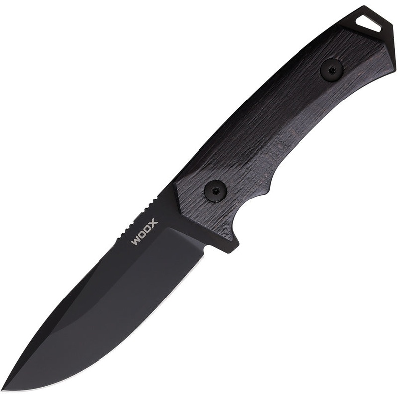 WOOX Rock 62 Phantom Black Micarta Sleipner Fixed Blade Knife w/ Sheath K00109