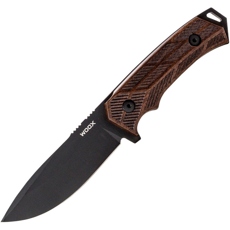 WOOX Rock 62 Sculpted Walnut Sleipner Drop Pt Fixed Blade Knife w/ Sheath K00102