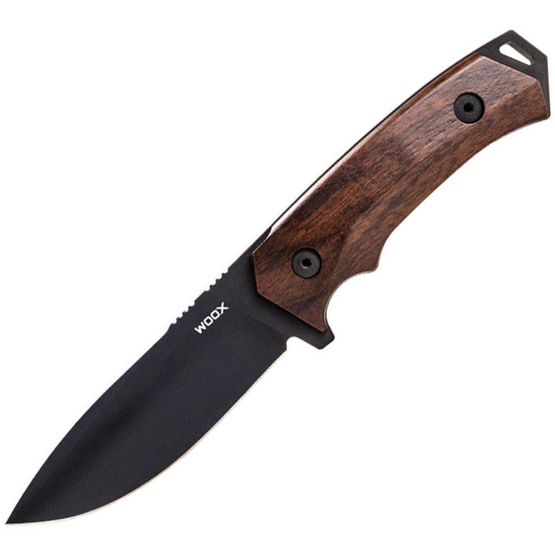 WOOX Rock 62 Walnut Wood Sleipner Drop Pt Fixed Blade Knife w/ Sheath K00101