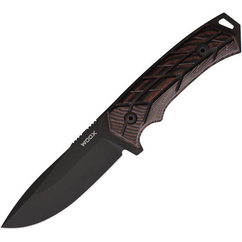 WOOX Rock 62 XGRIP Brown Micarta Sleipner Fixed Blade Knife w/ Sheath K00118