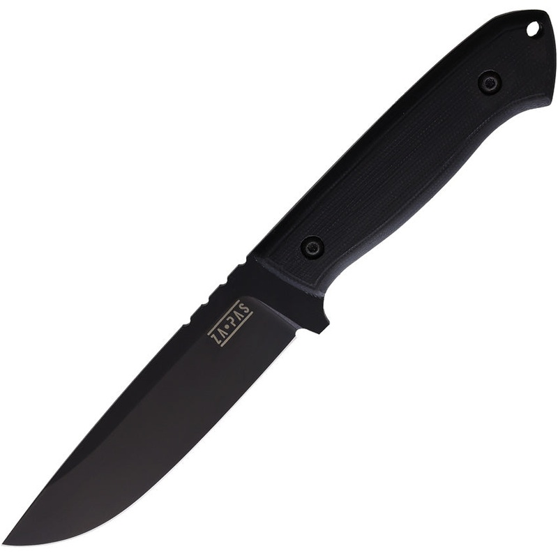 ZA-PAS Knives Ultra Outdoor Black G10 Carbon Steel Fixed Blade Knife S0030