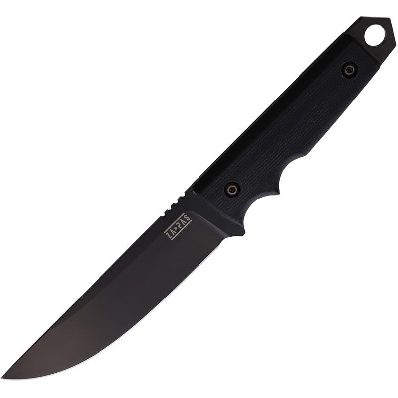 ZA-PAS Knives Urban Tactic Black G10 Carbon Steel Fixed Blade Knife S0032