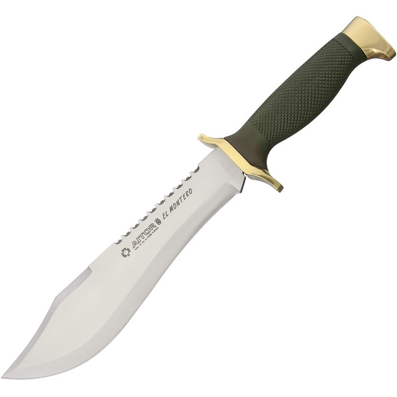 Aitor Montero OD Green Stainless Clip Point Fixed Blade Knife w/ Sheath 16011