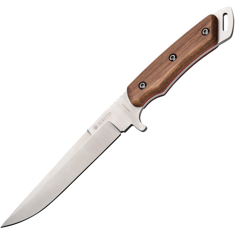Beretta Oryx Walnut 440 Stainless Clip Point Fixed Blade Knife w/ Sheath 93525