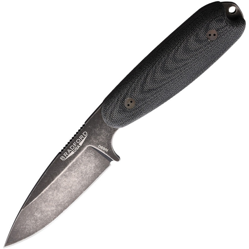 Bradford Knives Guardian 3.5 Black Micarta Bohler N690 Fixed Blade Knife 35S101N
