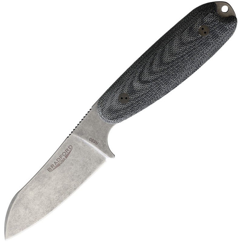 Bradford Knives Guardian 3.5 Black Micarta Sheepsfoot Fixed Blade Knife 35SF101