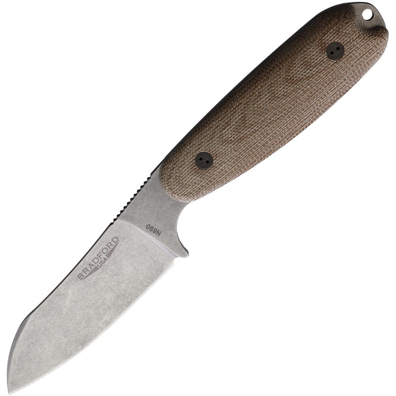 Bradford Knives Guardian 3.5 Tan Micarta Sheepsfoot Fixed Blade Knife 35SF104   - On Sale
