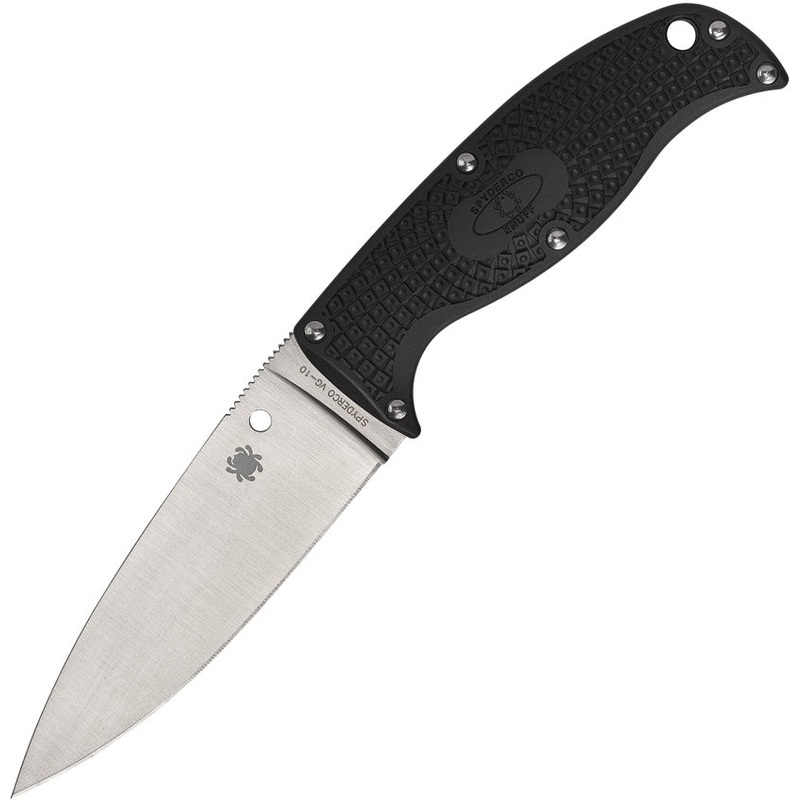 Spyderco Enuff 2 Black FRN VG-10 Leaf Shape Fixed Blade Knife w/ Sheath FB31PBK2
