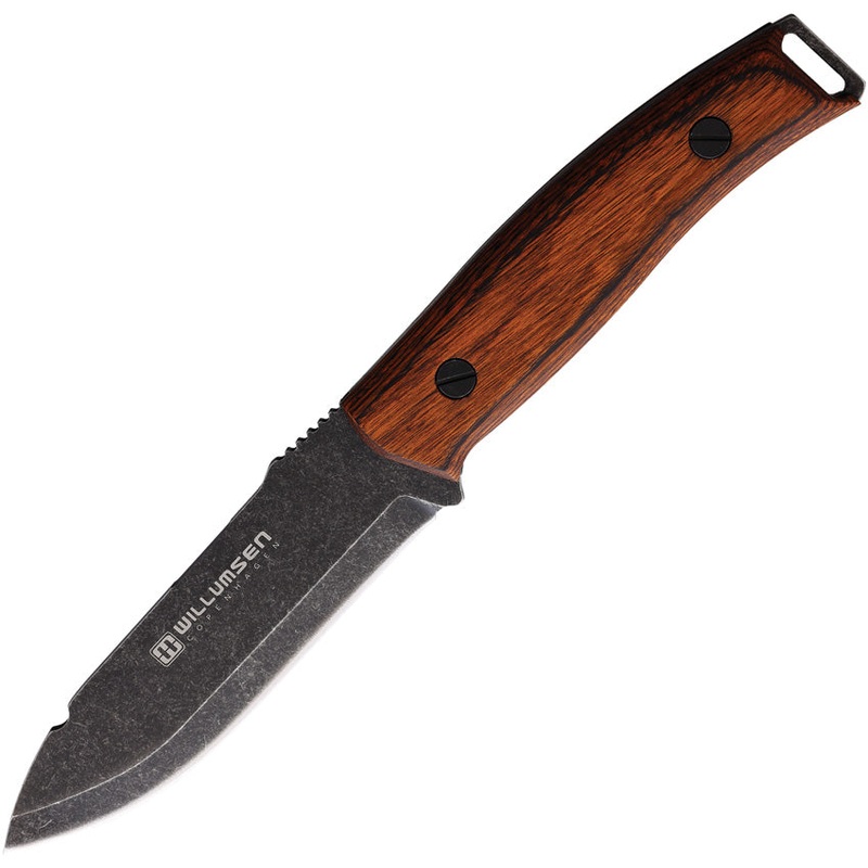 Willumsen Copenhagen Wild1 Brown Wood Black 14C28N Fixed Blade Knife W121DSW