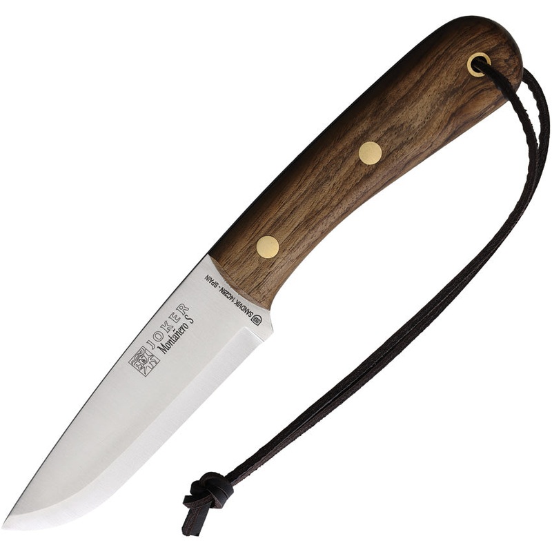 Joker Montanero S Bocote Wood 14C28N Sandvik Fixed Blade Knife w/ Sheath CN135